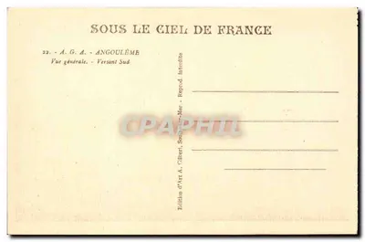 Angoulême — Vista generale — Versante Sud — Edizione A.G.A. Gilbert — Verso