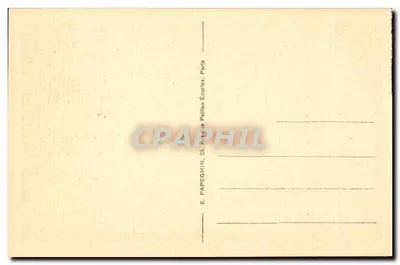 Palácio do Petit Trianon — Fachada Norte e o Bassin — Editor E. Papeghin, Paris — Verso