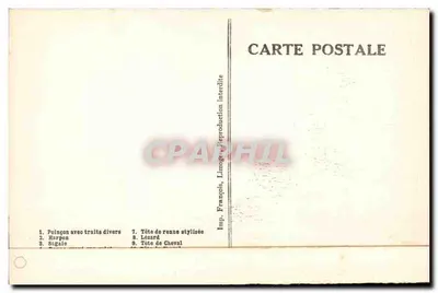 Laugerie-Basse (Les Eyzies, Dordogne) — Voorbeelden van gevonden stukken uit de gravingen van de Marseilles — Imp. François, Limoges — Achterkant