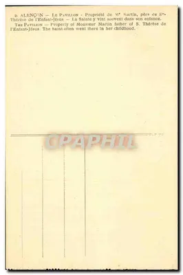 Alençon - O Pavilhão - Propriedade de M. Martin, pai de S. Thérèse de l'Enfant-Jésus — Verso