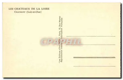 Zamek w Chaumont — Loir-et-Cher — Wydawnictwo Art Yvon — Rewers
