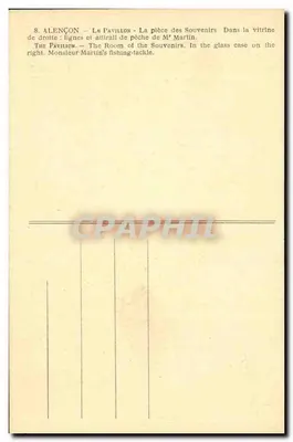 Alençon - El Pavillon - La habitación de los Recuerdos — editor no visible — Reverso