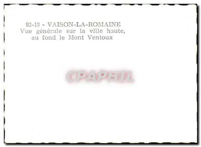 Vaison-la-Romaine — Visão geral da cidade alta, no fundo o Mont Ventoux — 92-18 — Verso