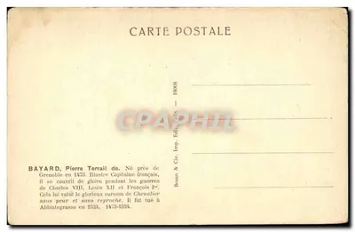 Bayard — Francuski rycerz — Braun & Cie, Paryż, n° 18008 — Rewers