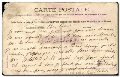 Stara pocztówka Le Tocsin pretre — Rewers