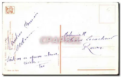 Coppia in serata — scena notturna in giardino — editore H. Albert, Parigi — Verso