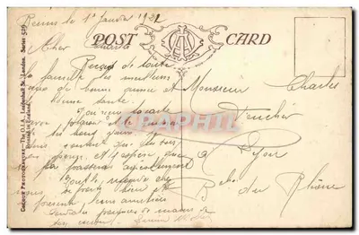 Kolumna Pokoju w Paryżu — widok nocny — Céleste Photogravure, seria 529 — Rewers