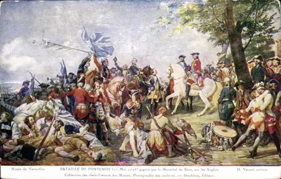 Batalha de Fontenoy — 11 de Maio de 1745 — Museu de Versailles — H. Vernet, pintor — Deschiens, Editor