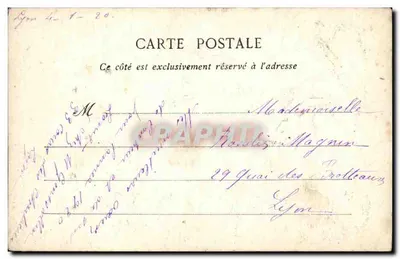 Flores e ramo de visco — Boa Ano — Carta postal — Verso