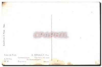 Cartomante — A Destino nas Cartas — A. Renault, Paris, N° 87 — Verso