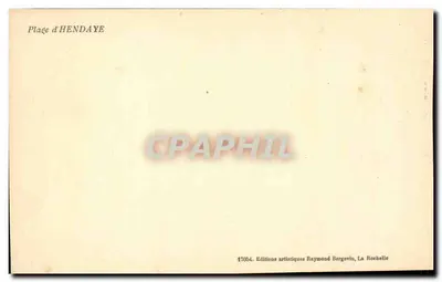 Pływa Hendaye — widok wybrzeża z kąpielakami — wydawca Raymond Bergevin, La Rochelle — Rewers