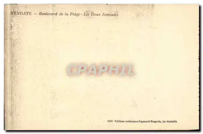 Hendaye — Boulevard de la Plage — Les Deux Jumeaux — Edições artísticas Raymond Bergavin, La Rochelle — Verso