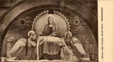 Scuola (Scuola della Torretta) — Afresco da Pietà — Montecassino