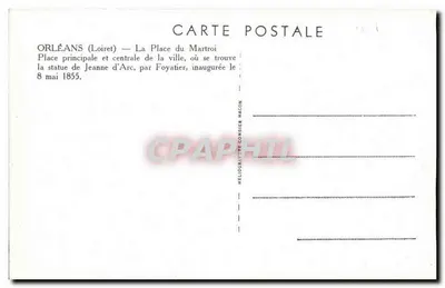Orléans — Plaza du Martroi — estatua de Juana de Arco por Foyatier — Reverso