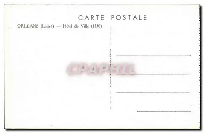 Orléans (Loiret) — Hotel de Ville (1530) — Héliogravure Combier Macon — Verso