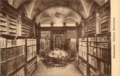 Biblioteca Monumental de Montecassino — vista interna — editor STP, n° 6059