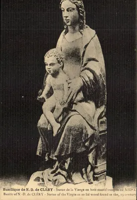Basílica de N.-D. de CLÉRY — Estátua da Virgem em madeira maciça encontrada no século XIII — H. Lemaire, fot. ent. - Orléans