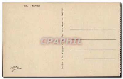 Rouen — Lembrete de Rouen — Edição « La Cigogne » — Verso