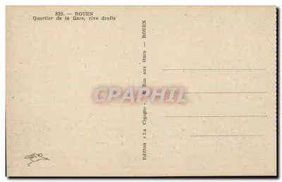 Rouen — Barrio de la Estación, orilla derecha — Edición Rouen — Reverso
