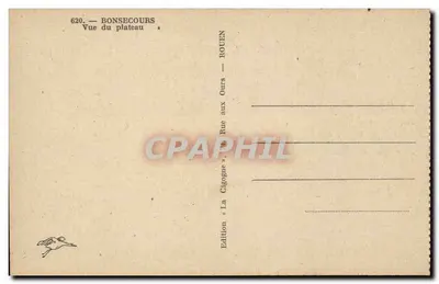 BONSECOURS — Widok z plateau — Wydawnictwo «La Cigogne» — Rewers
