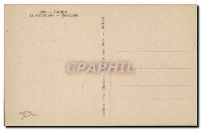 Rouen — A Catedral — Conjunto — Edição « A Cegonha » — Verso