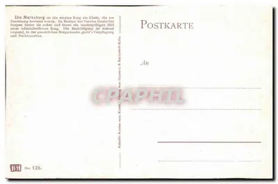 Braubach e a Marksburg — editor HB1, n° 125 — Verso