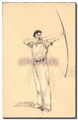 Arqueiros em ação — desenho a lápis