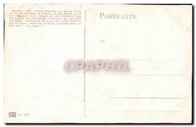 Bingen — vista do Reno e do castelo — editor H. H. No. 107 — Verso