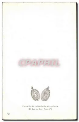 Nossa Senhora da Medalha Milagrosa — representação da Virgem Maria com o coração radiante — Capela da Medalha Milagrosa, 40 Rue du Bac, Paris (7º) — Verso