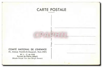 Retrato de menina — detalhe — Comité National de l'Enfance, n°1 — Verso
