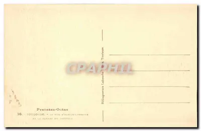 Toulouse - Rue d'Albace-Lorrains i plac Kapitolu — Héliogravure Labouche & Cie, nr 36 — Rewers