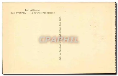 Padirac — A Grande Pendeloque — Editor: A Livraria Verneuil em Saint-Céré (Lot) — Verso