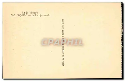 Padirac — Jeziornik zawieszony — Księgarnia w Lot, Saint-Céré — Rewers