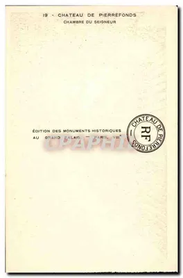 Château de Pierrefonds — Chambre du Seigneur — Édition des Monuments Historiques — Verso