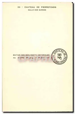 Château de Pierrefonds — Salle des Gardes — Édition des Monuments Historiques — Verso