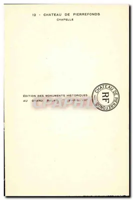 Kaplica Zamku Pierrefonds — Wydawnictwo Monuments Historiques, Paryż VIII — Rewers