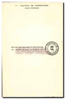 Château de Pierrefonds — Cour d'Honneur — Édition des Monuments Historiques — Verso