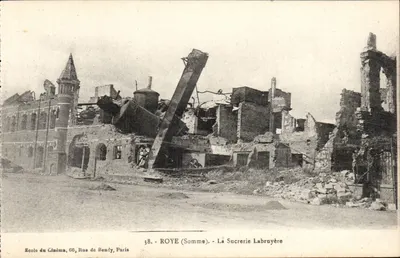 Roye (Somme) - A Usina de Açúcar Labruyère — Ruínas após a destruição — École du Cinéma, 66, Rue de Bondy, Paris