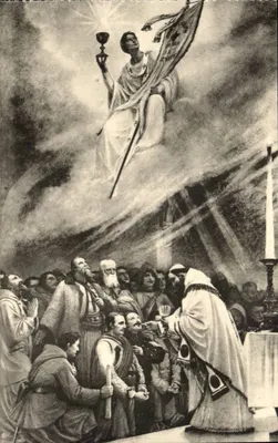 A Comunhão Suprema dos Zouaves — Antes da Batalha — Pintura de Lionel Royer — Capela Lateral, Lado da Epístola — Loigny-la-Bataille (E.-&-L.)