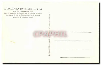 Loigny-la-Bataille — Nacht van 2 december 1870 — Uitgaven E.&L. Parijs — Achterkant