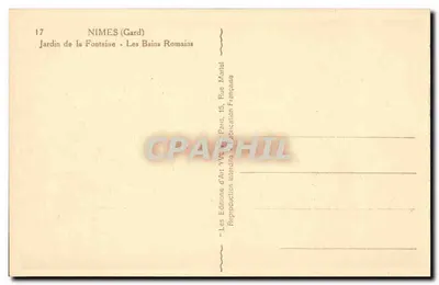 Nîmes (Gard) — Ogród Fontaine — Wanny Rzymskie — Wydawnictwo Sztuki 'Yvain', Paryż — Rewers