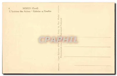 Nîmes (Gard) — L'Intérieur des Arènes — Galeries et Gradins — Éditions d'Art Yvon — Verso