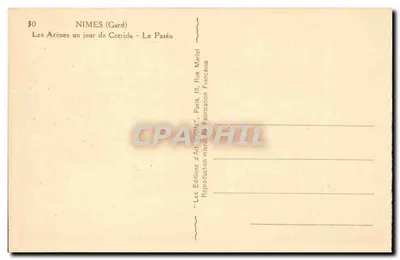 Nîmes (Gard) — Areny w dzień corridy - Le Paséo — Wydawnictwo Sztuki 'VON' Paryż — Rewers