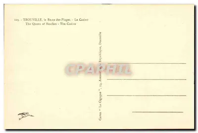 Trouville, the Queen of Beaches — The Casino — 'La Cigogne' Cards, 23, Avenue de la République, Deauville — Back
