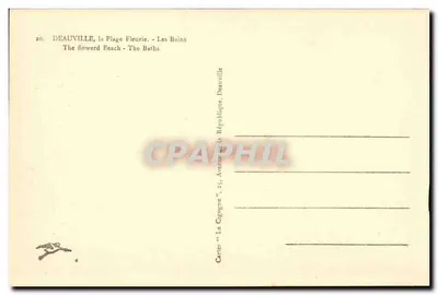 Deauville, a Praia das Flores — Os Banhos — Cartas 'La Cogogne', Deauville — Verso