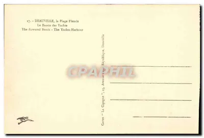 Deauville, o Bassin dos Yachts — A Praia das Flores — Cartas 'La Cigogne', n°17 — Verso