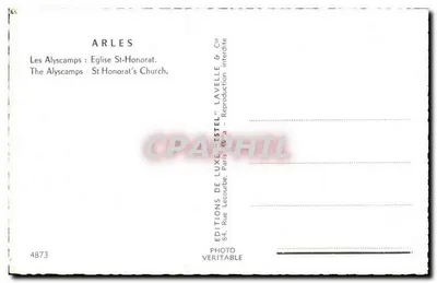 Arles — Les Alyscamps : Kościół św. Honorata — Wydawca: Éditions de Luxe Estel & Cie, nr 4873 — Rewers