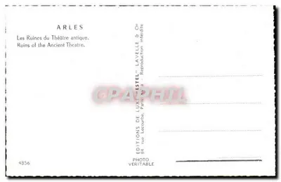 Arles — As Ruínas do Teatro Antigo — Editor Estel, n° 4856 — Verso