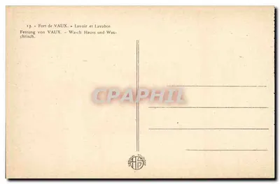 Fort de Vaux — Woda i kąpiele — wydawca Verdun Toulous — Rewers