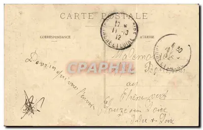 No Village — cena de aldeia com um cão morto — C. Lettin 1909 — Verso